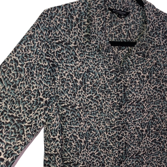 LIVERPOOL Los Angles PrintLong Sleeve Button Front Shirt Size Large - Picture 12 of 13